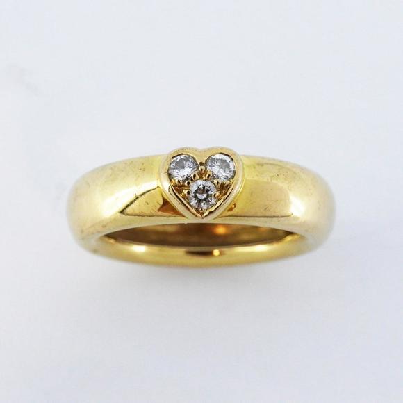 Tiffany Ring Friendship 3PD Diamond K18YG Yellow Gold Women's - Picture 2 of 7